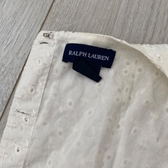 Ralph Lauren White Sleeveless Eyelet Button Back Top - Picture 10 of 15